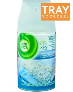 AIRWICK FRESHMATIC MAX COOL LINEN & WHITE LILAC LUCHTVERFRISSER (NAVULLING) TRAY 6 X 250 ML