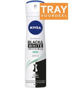 NIVEA BLACK & WHITE INVISIBLE FRESH DEO SPRAY TRAY 6 X 150 ML