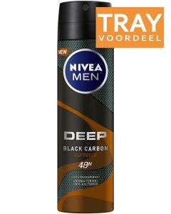 NIVEA MEN DEEP BLACK CARBON ESPRESSO DEO SPRAY TRAY 6 X 150 ML