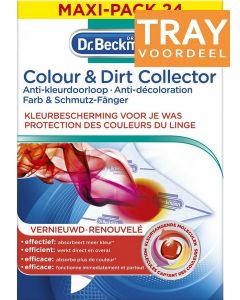 DR. BECKMANN COLOUR & DIRT COLLECTOR KLEURBESCHERMING VOOR JE WAS DOEKJES TRAY 12 X 24 STUKS