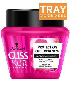 SCHWARZKOPF GLISS KUR SUPREME LENGTH PROTECTION 2-IN-1 TREATMENT MASK HAARMASKER TRAY 6 X 300 ML