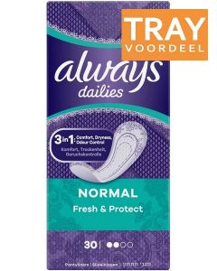 ALWAYS DAILIES FRESH & PROTECT NORMAL INLEGKRUISJES TRAY 15 X 30 STUKS