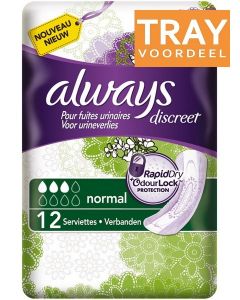 ALWAYS DISCREET NORMAL VERBAND TRAY 4 X 12 STUKS