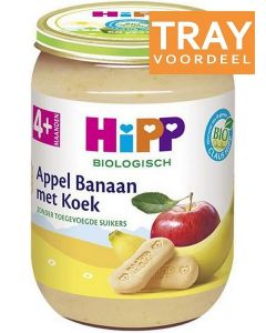 HIPP APPEL BANAAN MET KOEK 4+ MAANDEN TRAY 6 X 190 GRAM