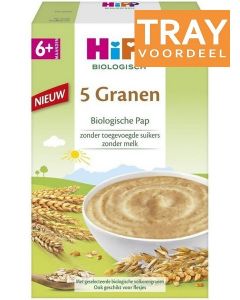 HIPP 5 GRANEN BIOLOGISCHE PAP 6+ MAANDEN TRAY 6 X 200 GRAM