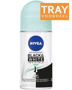 NIVEA BLACK & WHITE INVISIBLE FRESH DEO ROLLER TRAY 6 X 50 ML