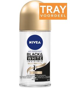 NIVEA BLACK & WHITE INVISIBLE SILKY SMOOTH DEO ROLLER TRAY 6 X 50 ML