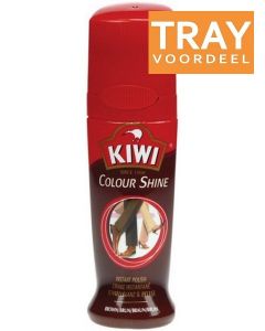 KIWI COLOUR SHINE INSTANT POLISH BRUIN SPRAY TRAY 6 X 75 ML