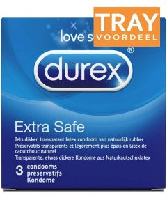 DUREX EXTRA SAFE CONDOOMS TRAY 144 X 3 STUKS