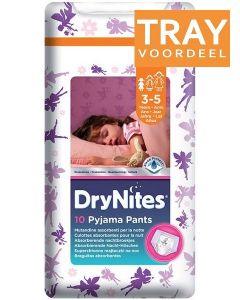 HUGGIES DRY NITES PYJAMA PANTS 3-5 JAAR (MEISJES) TRAY 3 X 10 STUKS