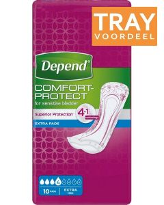 DEPEND COMFORT PROTECT EXTRA VERBAND TRAY 6 X 10 STUKS