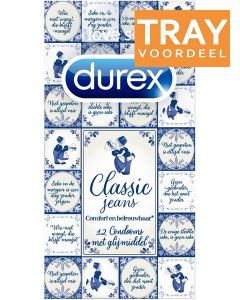 DUREX CLASSIC JEANS CONDOOMS MET GLIJMIDDEL TRAY 6 X 12 STUKS