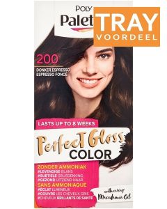 POLY PALETTE PERFECT GLOSS COLOR 200 DONKER ESPRESSO HAARVERF TRAY 3 X 1 STUK