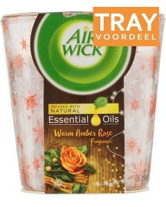 AIRWICK WARM AMBER ROSE GEURKAARS TRAY 6 X 105 GRAM