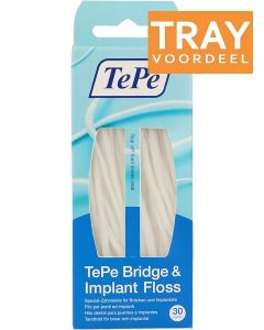 TEPE BRIDGE & IMPLANT FLOSS FLOSSDRAAD VOOR IMPLANTATEN TRAY 10 X 30 STUKS