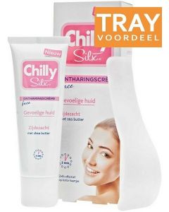 CHILLY SILX ONTHARINGSCREME FACE GEVOELIGE HUID TRAY 24 X 50 ML