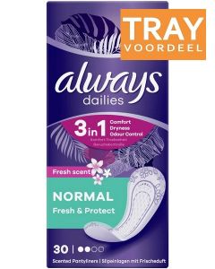 ALWAYS DAILIES FRESH & PROTECT NORMAL INLEGKRUISJES TRAY 10 X 30 STUKS