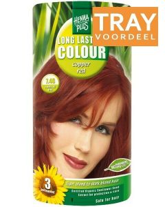 HENNA PLUS LONG LASTING COLOUR COPPER RED 7.46 HAARVERF TRAY 6 X 1 STUK