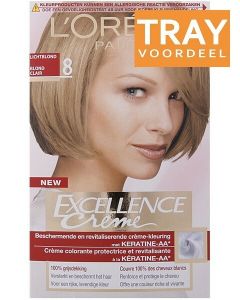 L'OREAL EXCELLENCE CREME 8 LICHTBLOND HAARVERF TRAY 3 X 1 STUK
