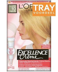 L'OREAL EXCELLENCE CREME 10 EXTRA LICHTBLOND HAARVERF TRAY 3 X 1 STUK