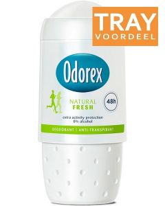 ODOREX NATURAL FRESH DEO ROLLER TRAY 6 X 50 ML