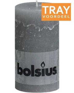 BOLSIUS STOMPKAARS 130 X 68 MM (RUSTIEK LICHTGRIJS) TRAY 6 X 1 STUK