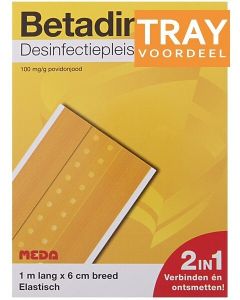 BETADINE DESINFECTIEPLEISTERS 1 METER X 6 CM ELASTISCH TRAY 72 X 1 STUK