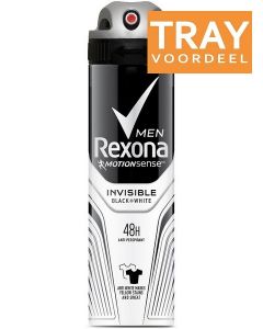REXONA MEN INVISIBLE BLACK + WHITE DEO SPRAY TRAY 6 X 150 ML