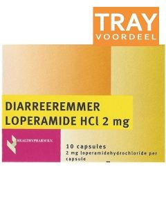 HEALTHYPHARM DIARREEREMMER LOPERAMIDE HCI 2 MG CAPSULES TRAY 12 X 10 STUKS