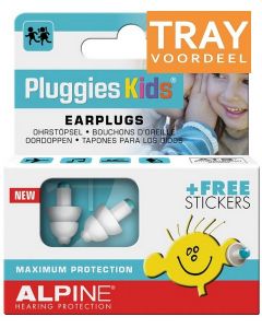 ALPINE PLUGGIES KIDS EARPLUGS OORDOPJES TRAY 6 X 2 STUKS