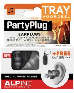 ALPINE PARTYPLUG EARPLUGS OORDOPJES TRAY 8 X 2 STUKS