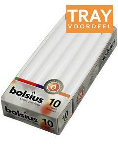 BOLSIUS DINERKAARSEN 230 X 20 MM (WIT) TRAY 6 X 10 STUKS
