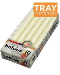 BOLSIUS DINERKAARSEN 230 X 20 MM (IVOOR) TRAY 6 X 10 STUKS