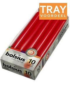 BOLSIUS DINERKAARSEN 230 X 20 MM (ROOD) TRAY 6 X 10 STUKS