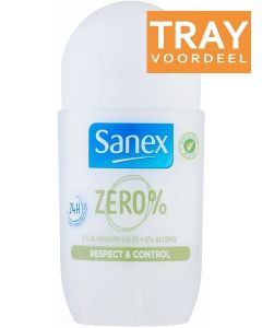 SANEX ZERO% RESPECT & CONTROL DEO ROLLER TRAY 6 X 50 ML