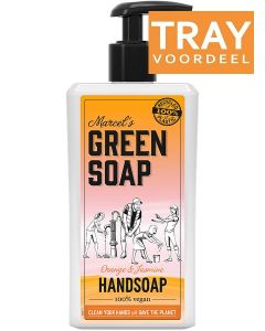 MARCEL'S GREEN SOAP ORANGE & JASMINE HAND SOAP HANDZEEP TRAY 6 X 500 ML
