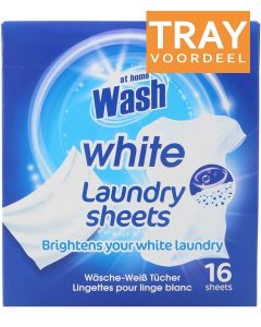 AT HOME WASH WHITE LAUNDRY SHEETS TRAY 24 X 16 STUKS