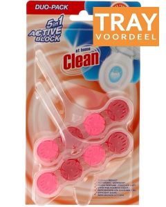 AT HOME CLEAN FLOWER POWER 5 IN 1 TOILETBLOK TRAY 24 X 2 STUKS